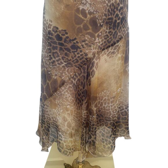 VTG Y2K Sangria Slip Dress Sz 12 Animal Print MIDI Chiffon Baddie Maximalist - Picture 3 of 9